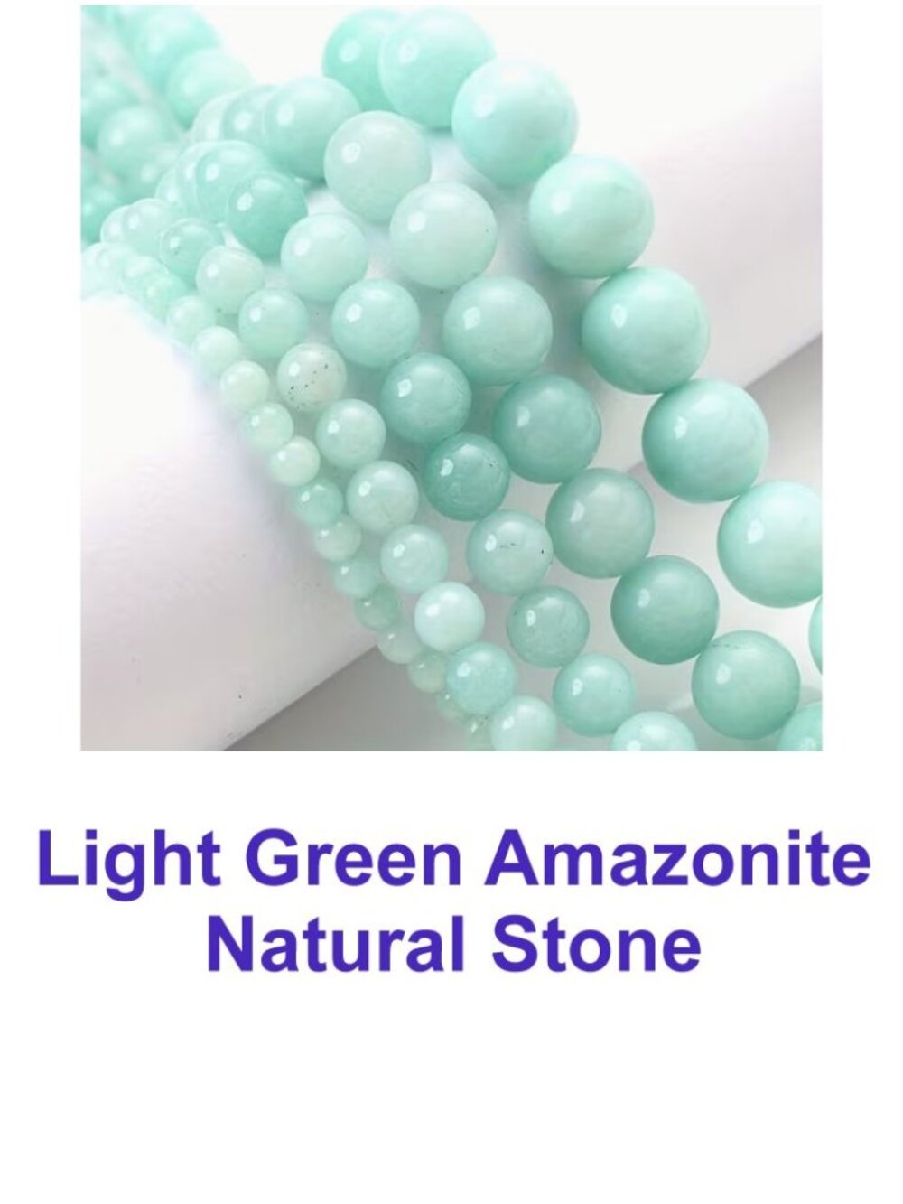Natural Light Green Amazonite  15" Strand